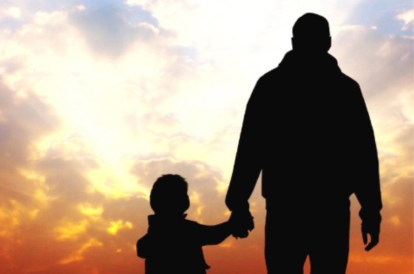man and child silhouette