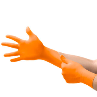orange gloves