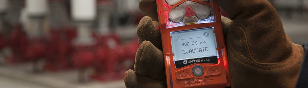 gas detector in gloved hand
